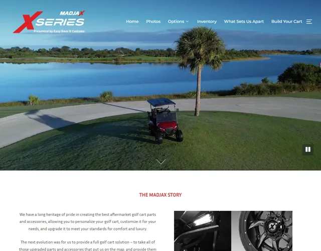 X Series Golf Cart — product showcase for MadJax golf carts